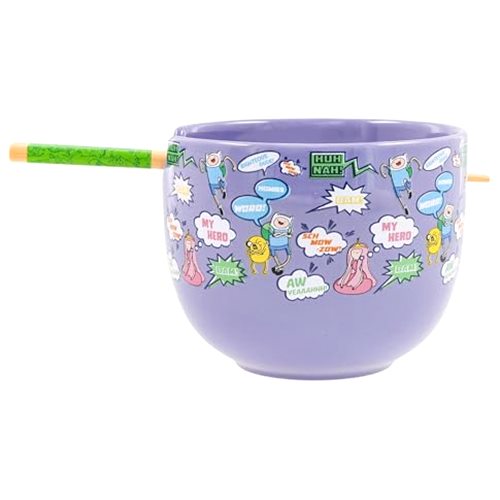 Silver Buffalo Adventure Time Quotes Ceramic Ramen Dinnerware Set