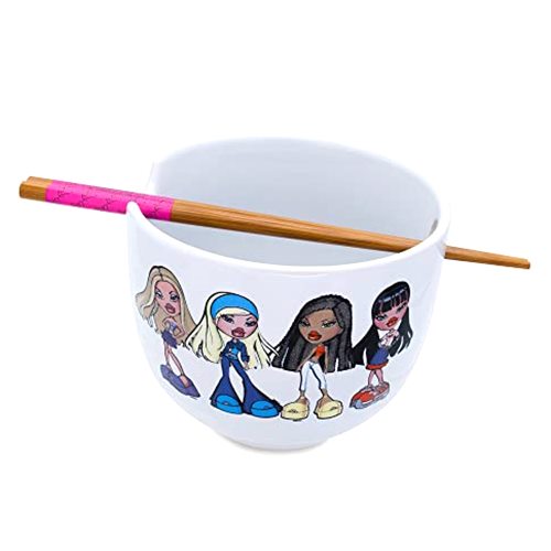 Silver Buffalo Bratz Ceramic Ramen Bowl with Chopsticks Featuring Cloe