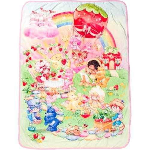 Silver Buffalo Care Bears and Strawberry Shortcake 45” x 60” Fleece Throw