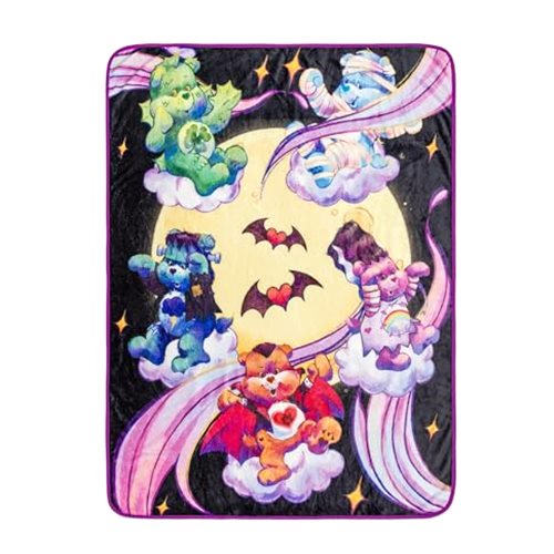 Silver Buffalo Care Bears x Universal Monsters Raschel Throw Blanket