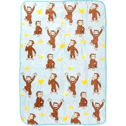 Silver Buffalo Curious George Fleece Plush Throw Blanket