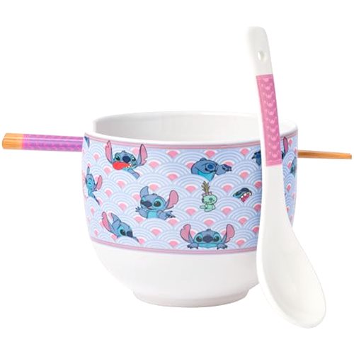 Silver Buffalo Disney Lilo and Stitch Scrump Waves Japanese Pattern Ceramic