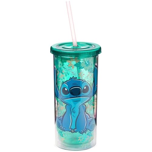 Silver Buffalo Disney Lilo and Stitch Tropical Pattern Plastic Tall Cold Cup