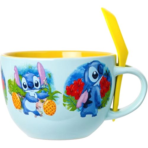 Silver Buffalo Disney Lilo and Stitch Tropical Water Hawaii Ceramic Soup Mug
