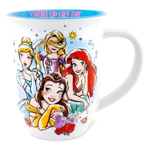 Silver Buffalo Disney Princess “I Woke Up Like This” Wide Rim Ceramic Mug