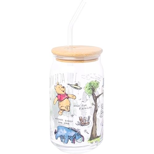 Silver Buffalo Disney Winnie the Pooh 100 Acre Wood Glass Tumbler