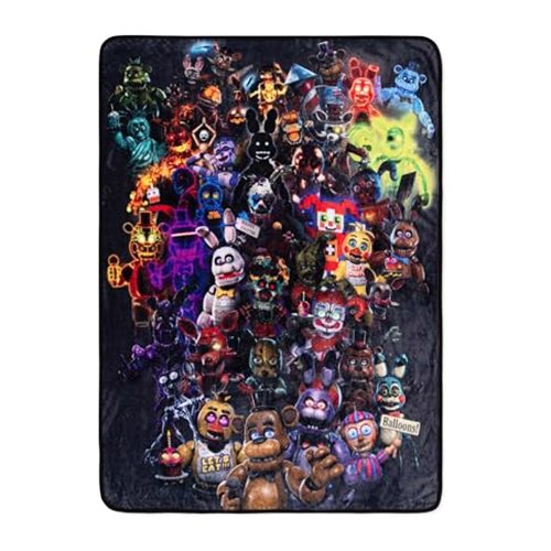 Silver Buffalo Five Nights At Freddy's Character Collage Fleece Throw Blanket