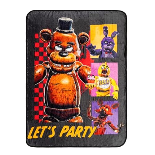 Silver Buffalo Five Nights At Freddy's Let's Party Raschel Throw Blanket