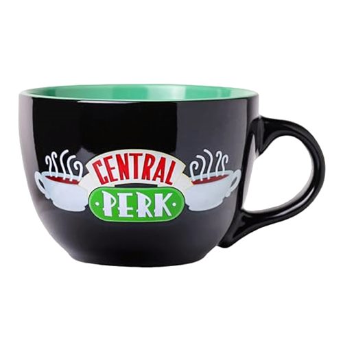 Silver Buffalo FRIENDS Central Perk Black Ceramic Mug Oversized for Coffee