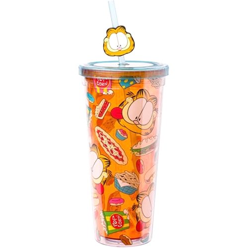 Silver Buffalo Garfield Junk Food Pattern Plastic Cold Cup