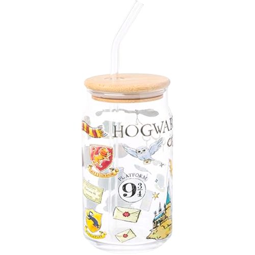 Silver Buffalo Harry Potter Hogwarts Platform 9 3/4 Gryffindor Hedwig Glass