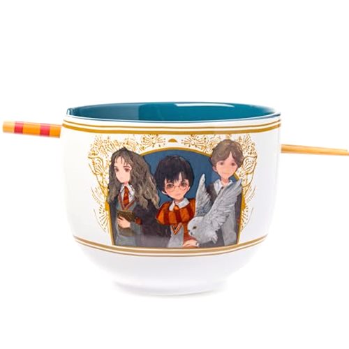 Silver Buffalo Harry Potter Trio Anime Style Ceramic Ramen Noodle Rice Bowl