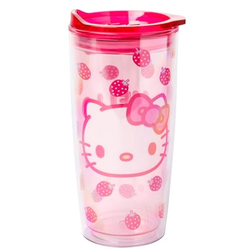 Silver Buffalo Hello Kitty Plastic Travel Tumbler