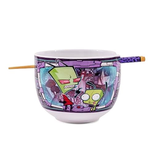 Silver Buffalo Invader Zim and GIR Ceramic Ramen Dinnerware Set