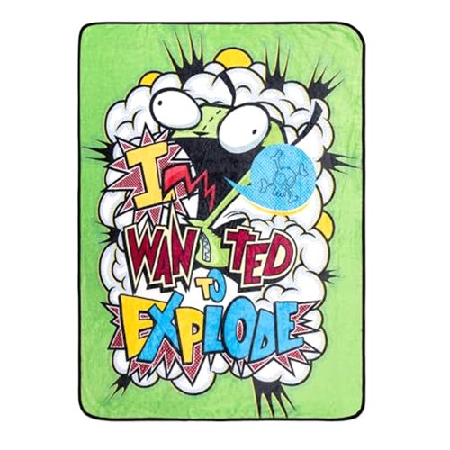 Silver Buffalo Invader Zim Gir I Wanted to Explode Fleece Throw Blanket