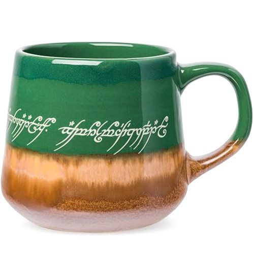Silver Buffalo Lord of the Rings Elven Text Pottery Ceramic Mug