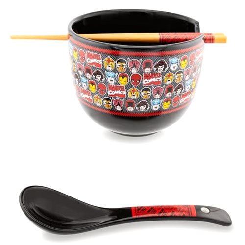 Silver Buffalo Marvel Comics Superheroes Ceramic Ramen Dinnerware Set