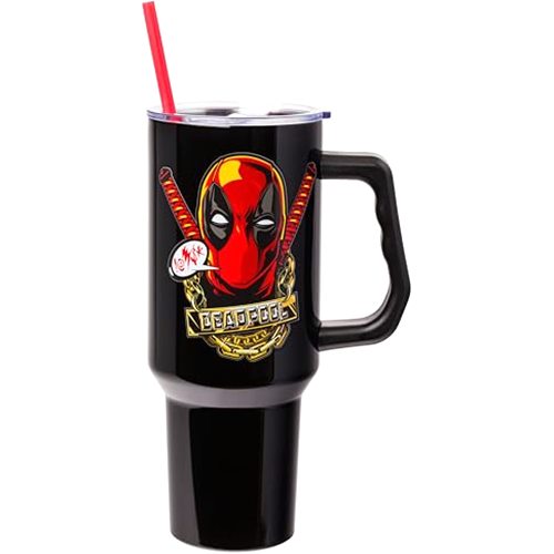 Silver Buffalo Marvel Deadpool Double Walled Stainless Steel Tumbler