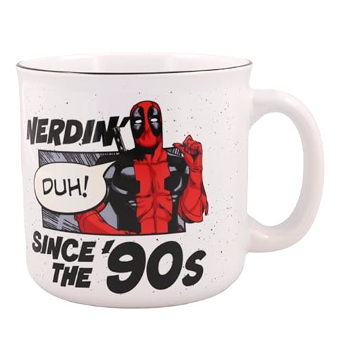 Silver Buffalo Marvel Deadpool Nerdin Since the 90s Ceramic Camper Mug