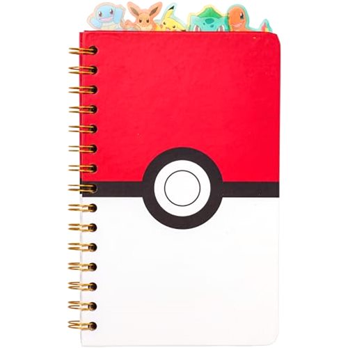 Silver Buffalo Pokemon Pokeball Starters Spiral Tabbed Notebook