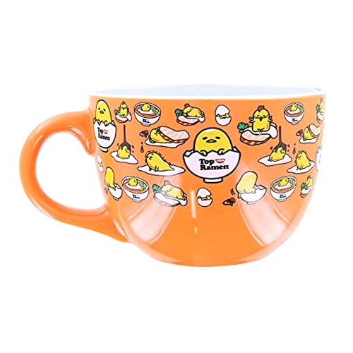 Silver Buffalo Sanrio Gudetama x Nissin Top Ramen Ceramic Soup Mug