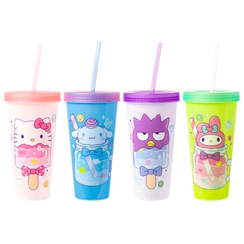 Silver Buffalo Sanrio Hello Kitty and Friends 4 Pack Color Changing Plastic