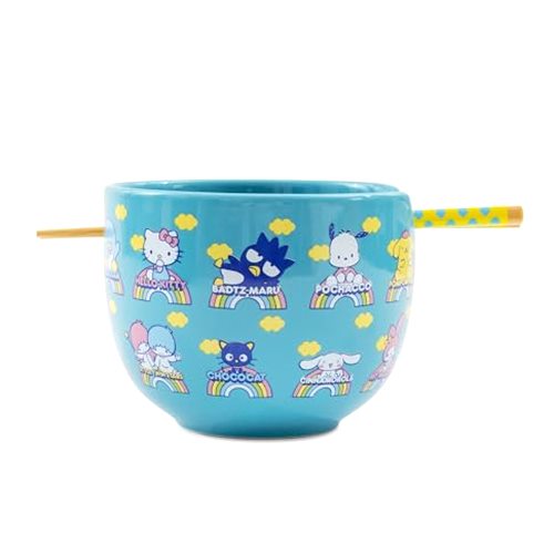 Silver Buffalo Sanrio Hello Kitty and Friends Blue Ceramic Ramen Dinnerware