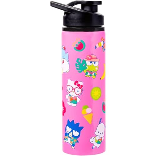 Silver Buffalo Sanrio Hello Kitty and Friends Tropical Stainless Steel Water