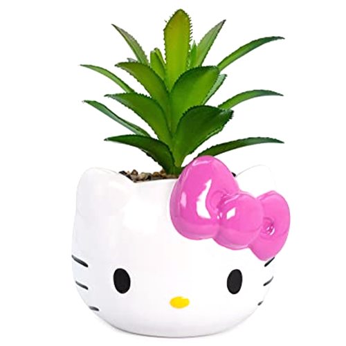 Silver Buffalo Sanrio Hello Kitty Face 3-Inch Ceramic Mini Planter