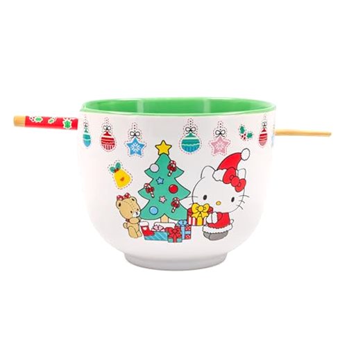 Silver Buffalo Sanrio Hello Kitty Holiday Ceramic Ramen Dinnerware Set