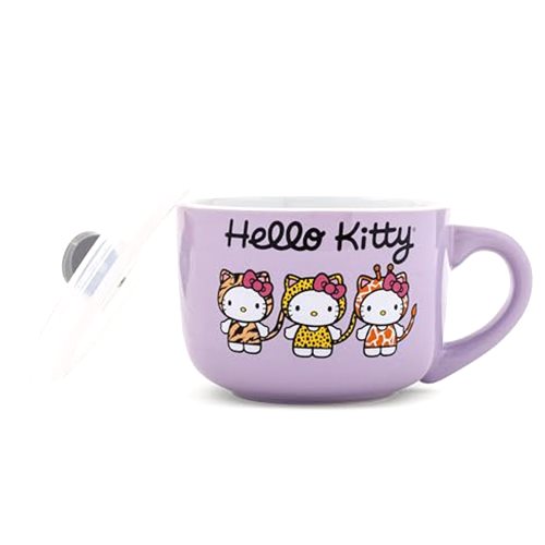 Silver Buffalo Sanrio Hello Kitty Jungle Animals Ceramic Soup Mug Bowl
