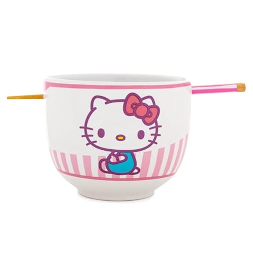 Silver Buffalo Sanrio Hello Kitty Tokyo Pink Stripes Ramen Bowl