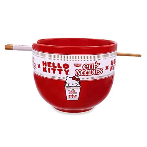 Silver Buffalo Sanrio Hello Kitty x Nissin Cup Noodles Red Ceramic Dinnerware