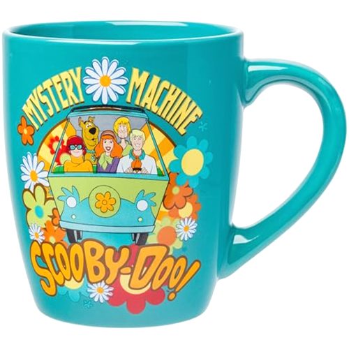 Silver Buffalo Scooby Doo Group Mystery Machine Flowers Jumbo Curved Ceramic