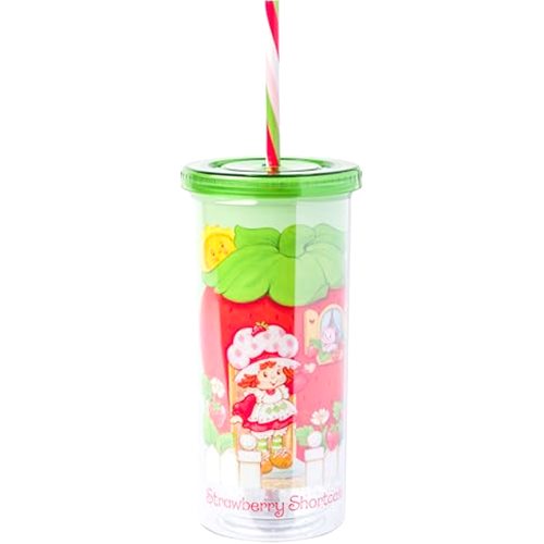 Silver Buffalo Strawberry Shortcake Strawberry House Plastic Tall Cold Cup
