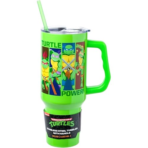 Silver Buffalo Teenage Mutant Ninja Turtles Turtle Power Stainless Steel