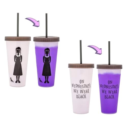 Silver Buffalo Wednesday We Wear Black Color-Changing Plastic Tumbler