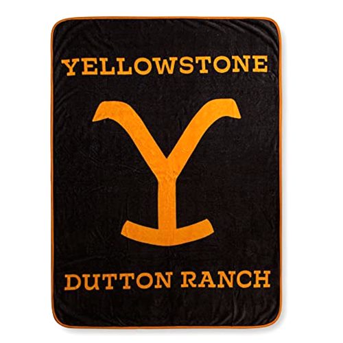 Silver Buffalo Yellowstone Dutton Ranch Raschel Fleece Throw Blanket
